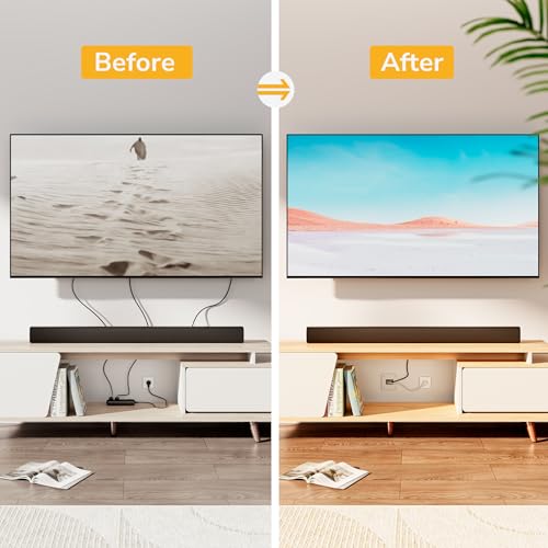 Image of Mount-It! in-Wall TV Cable Management Kit with Recessed Power - Dual Outlet, USB-A and USB-C Ports, 9ft Cord, and Hand Saw - Easy, Safe Cable Management for Organized TV and Home Theater Setups