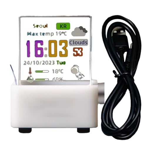 Reloj 3D Hologram   WiFi Tischwatch | Descripción Digital Transparente Decoración De La Pared Digital Con Control Remoto Pequeña Estación Meteorológica De La Estación Meteorológica GIF Álbum De Fotos