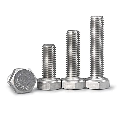 Tornillo hexagonal M8 de rosca métrica en acero inoxidable para fijación de soportes metálicos 7