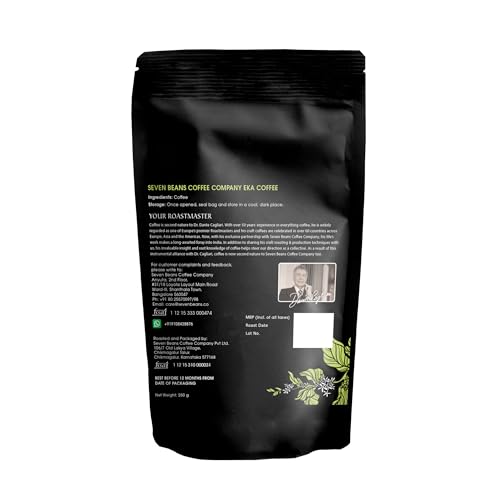 Seven Beans Coffee Company's "Eka" Medium-Dark Roast | Single Origin | Gourmet Indian Coffee - 250 g (Whole Beans)