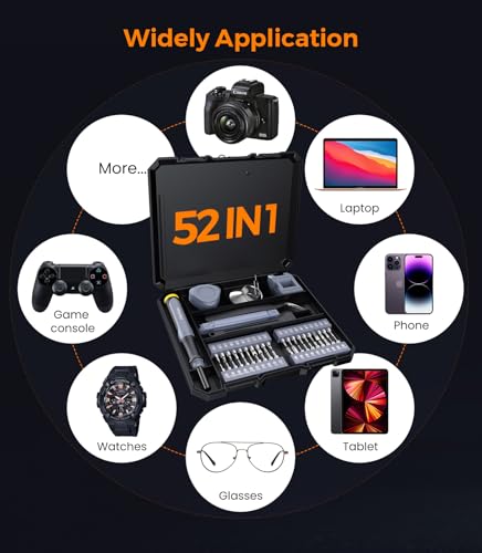 [Updated] Wesdut 52 in 1 Precision Screwdriver Set, [Super Durable] S2 Alloy Magnetic Screwdriver Repair Kit, Portable Mini Electronics Repair Tool for Phone Laptop PC Xbox Switch Watch Eyeglasses - image 7