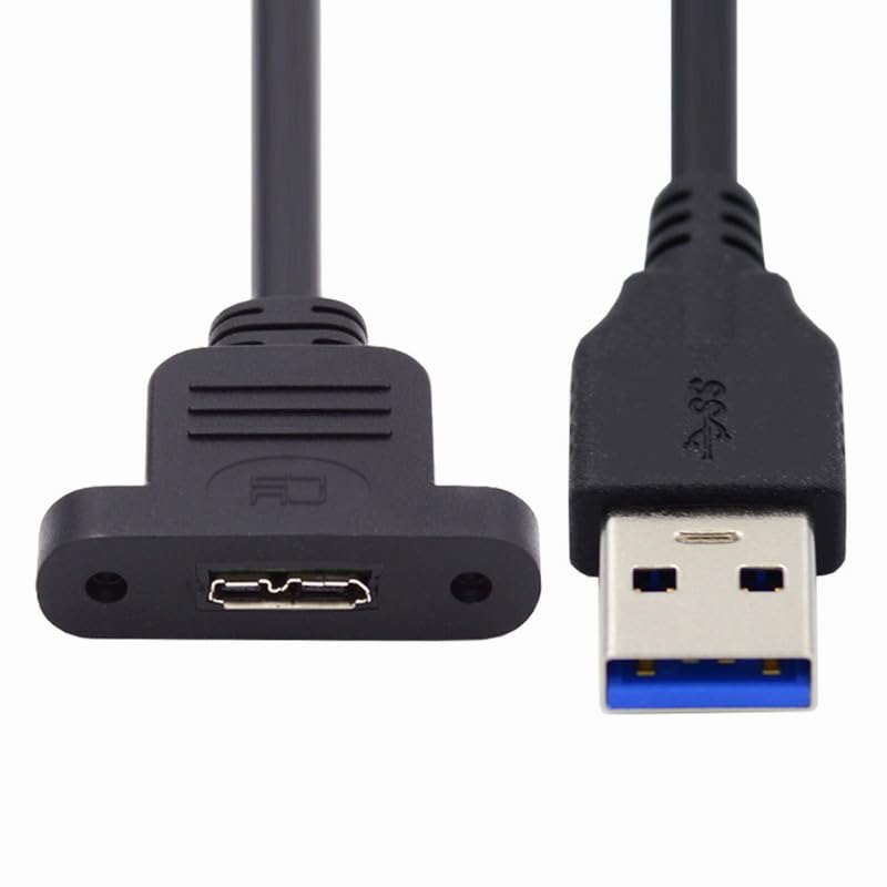 CY Cable Type-A USB 3.0 Male to Micro 3.0 Type-B Female Screw Mount Type Extension Cable 5Gbps