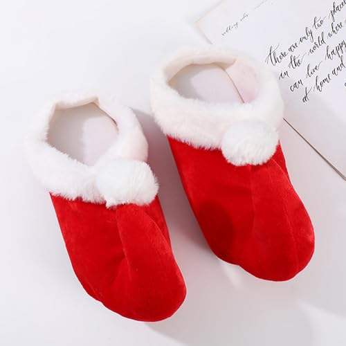 Christmas Santa Claus Slippers for Adult Elf Costume Accessories Plush Slippers Non Slip Slippers for Xmas Holiday3