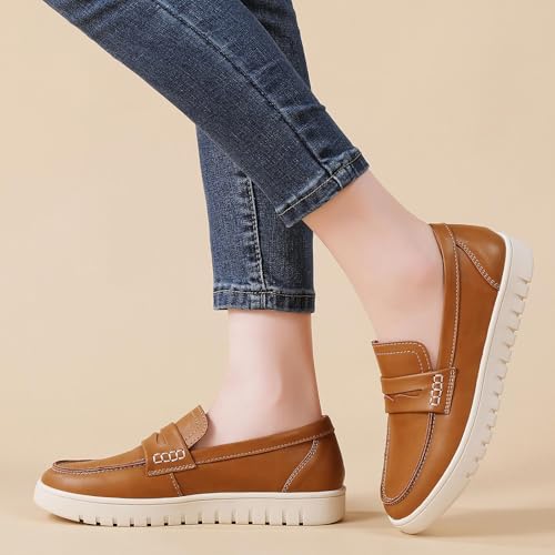 Image of QAE Loafers for Women Penny Loafers Slip On Sneakers Womens Shoes Dressy Casual Comfortable Ladies Summer Shoes