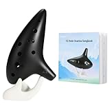 Ohuhu Ocarina Instrument avec cordon de cou et livre chansons, 12 Trou Ocarine en Céramiqu...