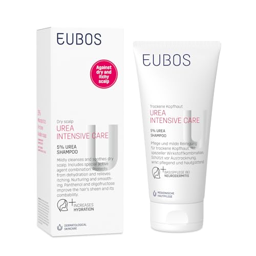 5% UREA CHAMPÚ DE EUBOS UREA CUIDADO INTENSIVO: para cueros cabelludos secos | Limpia y cuida | También para la dermatitis atópica y la psoriasis | 200ml