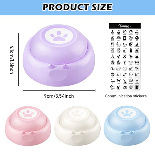 Buzzer Mit Aufnahmefunktion Hunde, 4 Stück Intelligenzspielzeug für Hunde, Hunde Buttons zum Sprechen, Buzzer mit Sound für Haustier Talking, Hundetasten für Kommunikation, Mehrfarbig Hundeknöpfen