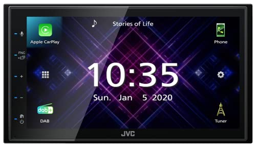 JVC KW-M565DBT Apple CarPlay, Android Auto, DAB Radio & Bluetooth Calling & Music Streaming, black, 2-DIN - Image 2