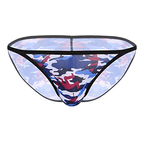 TIAOBU US Men's Camouflage Bikini Underwear Panty Briefs Size Large Red Camouflage