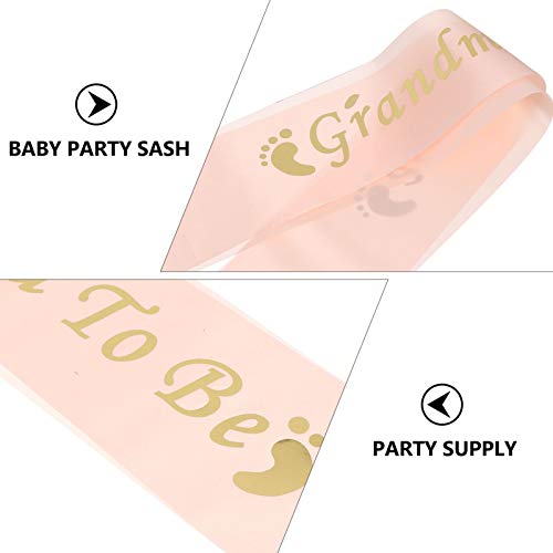 Amosfun 3pcs Grandma to Be Sash Satin Baby Shower Party Sash Shoulder Strap Baby Shower Party Supplies for Gender Reveals Baby Infant Birthday4