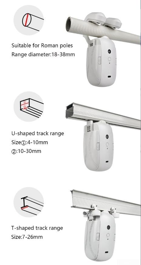 Conducteur de rideau intelligent sans fil avec batterie rechargeable 4000 mAh - 6