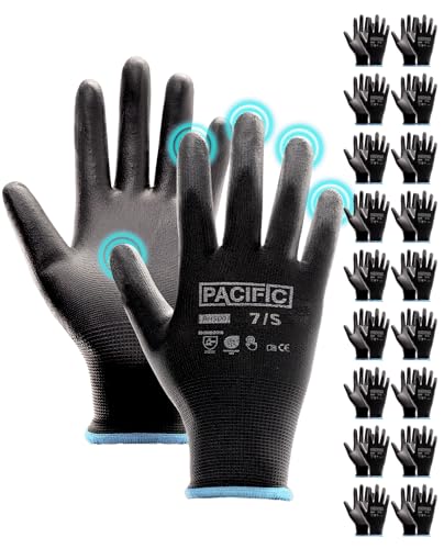 PACIFIC PPE 18 Pairs PU Coated Work Gloves