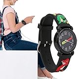 aqxreight Reloj con Patrón de Dibujos Animados, Correa de PVC, Reloj de Cuarzo, de Dinosaurio, Can Life Not D, de Cuarzo para Niños, Impermeable, de Dibujos Animados, para Niños (Dinosaurio)