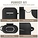 Hamile Cover Compatible with AirPods Case, Soft Silicone Protective Covers Skin (Front LED Visible) Designed for Airpod 2/ AirPod 1 Cases with Keychain Accessories, Women Girls Men Boys,Black