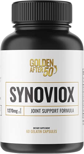 Golden After 50 Synoviox - 1270mg Joint Supplement Formula - 60 Vegetable Capsules - Supports Joint Health and Joint Pain Relief - Boswellia Capsules with Cucurmin, Hyaluronic Acid, and Bioperine