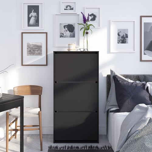 La mejor selección de La C Ropa del mes. 25 PLAYCON Zapatera Coba Color Negro – Diseño Moderno para 18 Pares – Ahorra Espacio con 3 Compartimentos Abatibles – Ideal para Recámara, Entrada o Pasillo