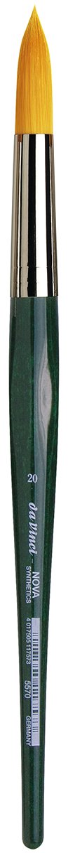 da Vinci Watercolor Series 5570 CosmoTop Nova Paint Brush, Round Synthetic with Short Green Handle, Size 20 (5570-20)