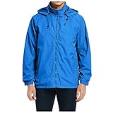 ジャケット メンズ ブルゾン メンズ コート 秋服 防寒 アウター 防風 軽量 速乾 大きいサイズ 英字プリント ウインドブレーカー 無地 カジュアル ゆったり ファッション 秋 冬 春 ジャケット メンズ 秋 大きいサイズ vigerkar アウトドア ポケッタブル ライト パーカー ジャケットメンズ オールシーズン対応 メンズ キャンプ ハイキング 釣り スポーツ 無地 秋冬 (M/空色)