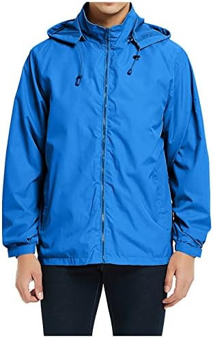 Waterproof Jacket Mens Lightweight Running Cycling Rain Jacket Hooded Hiking Raincoat Running Jackets Outdoor Mountain Windproof Jacket