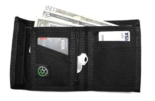 Ballistic Nylon Bifold Wallet with Zippered Coin Pocket (Black)2
