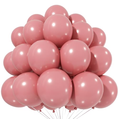Image of Dusty Pink Balloons, 12 Inch Boho Pink Latex Party Balloons for Women Girls
