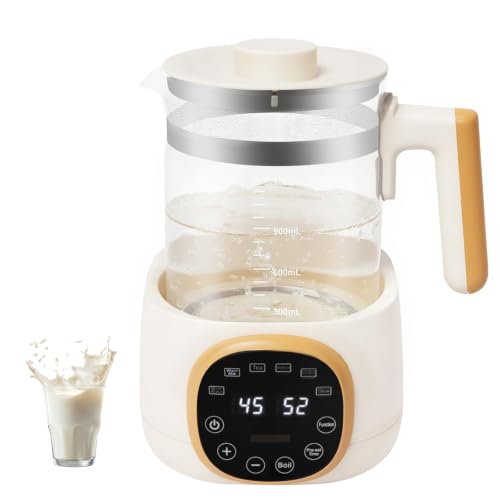 Olla de Vidrio Para el Hogar, Olla de Conservación de la Salud con Cita Inteligente de 1,3L, 72 Horas de Mantenimiento Caliente, Control de Temperatura (37-95 °C), Pequeña Tetera Eléctrica Para Botel