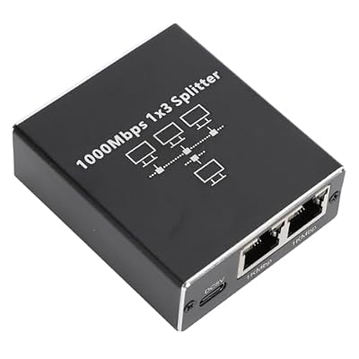 Omquot Gigabit Ethernet Splitter, Efficient Data Transmission for Cat 6 7 8 Cable, Ideal for Office and Home, Industrial Aluminum Alloy