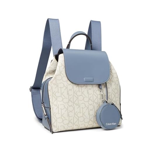 Calvin Klein Mochila feminina Millie com compartimento triplo, baunilha/cáqui/pederneira, Medium, Mochila Millie com compartimento triplo