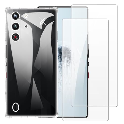Shantime �P�[�X�{2�����苭���K���X�Z�b�g ZTE Nubia Red Magic 10S Pro+ 5G �Ƃ̌݊������� �ϏՌ��J�o�[���S�ʕی�X�N���[���v���e�N�^�[(�N���A)
