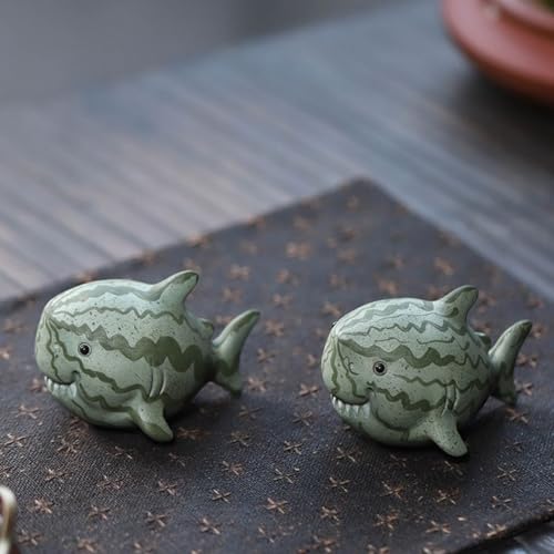Mascota de té de estilo chino: adorno de tiburón sandía decorativo de 7 cm 6