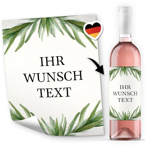 8 Flaschenetiketten selbstklebend mit Text personalisiert - Etikett Modern und Frisch - Flaschen Aufkleber für Wein oder Sekt 1 8 Flaschenetiketten selbstklebend mit Text personalisiert - Etikett Modern und Frisch - Flaschen Aufkleber für Wein oder Sekt