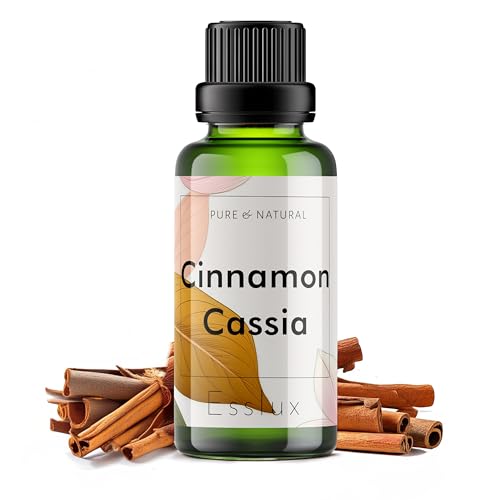 Image of Esslux Cinnamon Cassia Essential Oil - 100% Pure Natural Cinnamon Oil for Aromatherapy & Skin Care | Warm & Spicy Scent Perfect for Diffuser, Soap Making & DIY Projects - Therapeutic Grade - 120 ML
