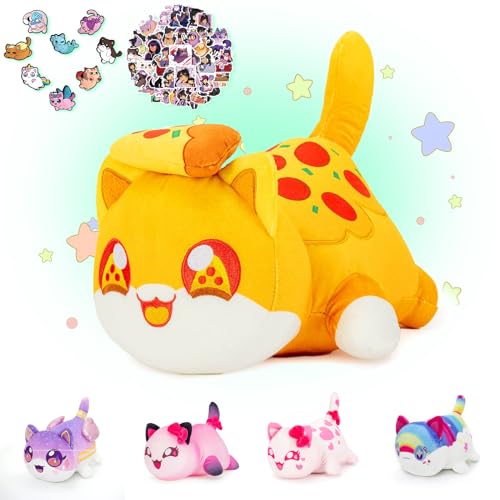 KOWSI Pizza Cat Plush Toys Blind Box Cat Plush Series-100% Polyester Embroidery Plush Pillow-Cute Popular Cat Plush Collectibles (Pizza Cat Plush)
