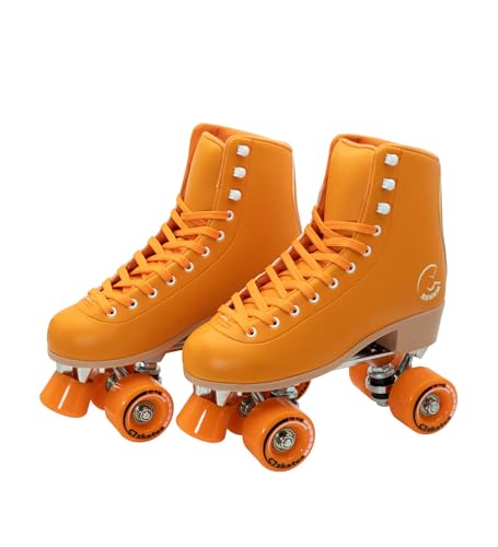 C SEVEN C7skates Cute Roller Skates for Girls and Adults (Carrot Orange, Women's 8 / Men's 7)