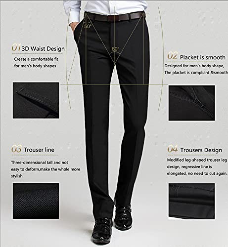 Wangyue Men's Formal 2 Pieces Regular Fit Suit Chinese Tunic Suit Mandarin Collar Blazer Pant4