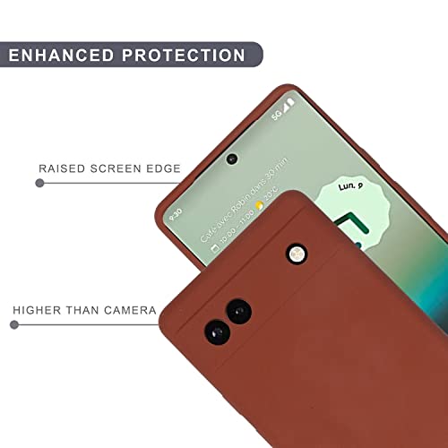 Image of SPRIG Compatible with Google Pixel 6A Premium SilkTone (Liquid Silicone) Premium Back Cover Drop Tested Shock Proof Mobile Case for Men, Women, Boys and Girls with Camera Protection (Dark Brown)