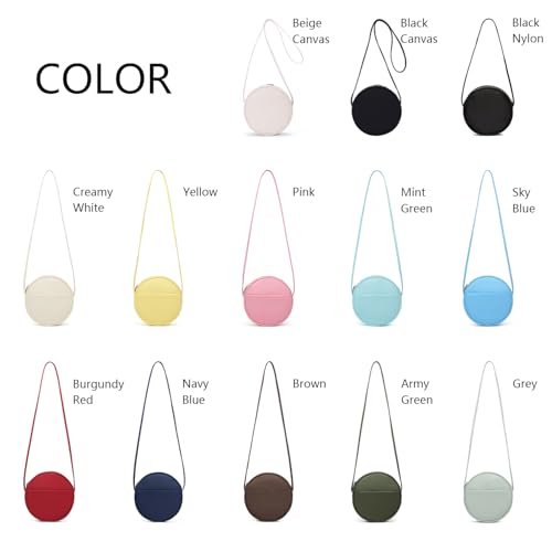 Circle Crossbody Bag for Women NYLON Circle Purse with Zipper Adjustable Knot Shoulder Straps3