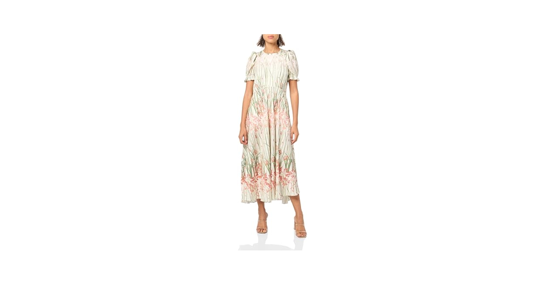 関税込◆TED BAKER Zahrria 花柄 パフ スリーブ ドレス Ted Baker Women's Zahrria High Low Hem Dress with Puff