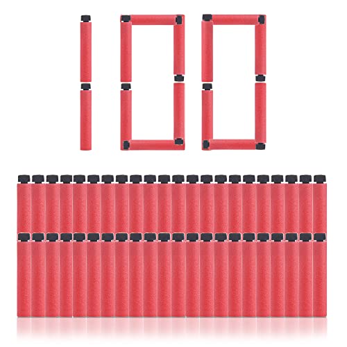 WORKER 100PCS Long Darts for Nerf and Woker Elite Long-Darts Series Launchers Toy Color Red Black