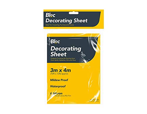 St@llion Draps de protection pour meubles de qualité (3 m x 4 m) 6 microns - Léger, durable, résistant à la poussière et imperméable pour peinture, décoration, construction Cover