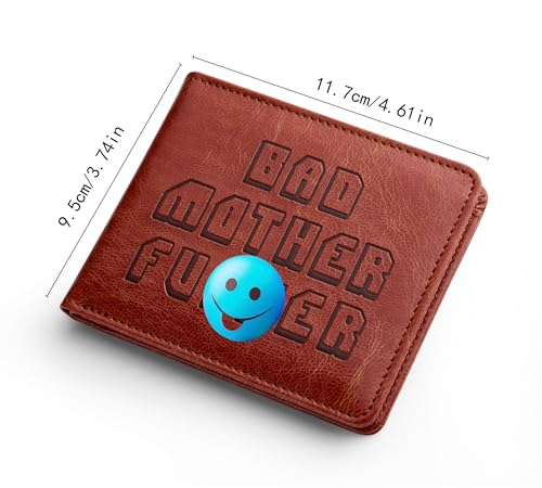 Image of Embroidered Bad Mother fker Leather Wallet bad mother f ker wallet leather(orange)