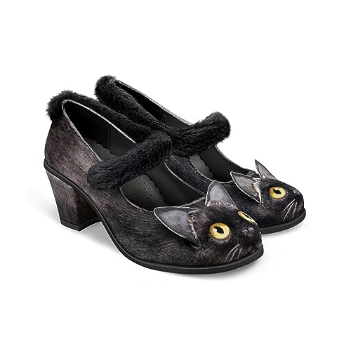 Image of Hot Chocolate Design Artistic Women's Mid Heel Strap Pumps | Block Heel Design, Vegan Faux-Leather Upper, Padded Footbed, Buckle Closure, Occasion Pumps for Women