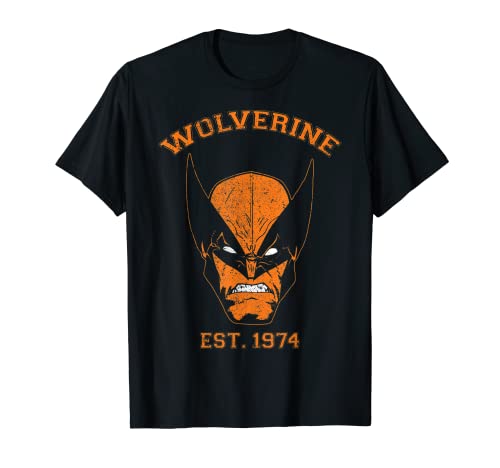 Marvel X-Men Wolverine Orange Collegiate Vintage T-Shirt