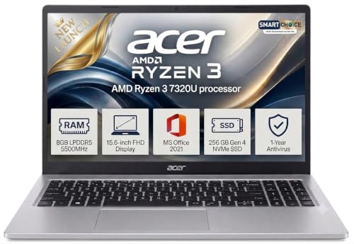 Acer 15 Smartchoice, AMD Ryzen 3-7320U, 15.6" Full HD Display,