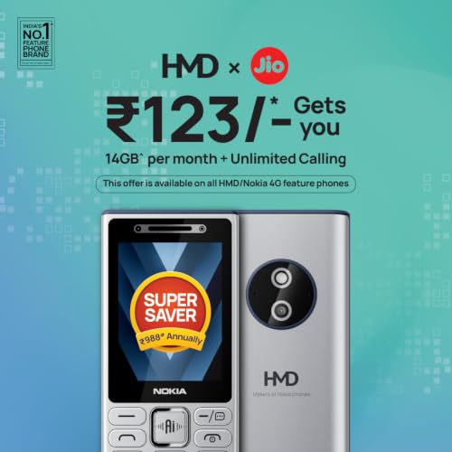 Image of Nokia 210 4G DS Keypad Mobile Phone | Video Calling & Chatting via Xpress Chat Compatible with Smartphones | Dedicated AI Button | Long Lasting Battery| Cloud Phone Apps | 1‑Year Replacement | Silver