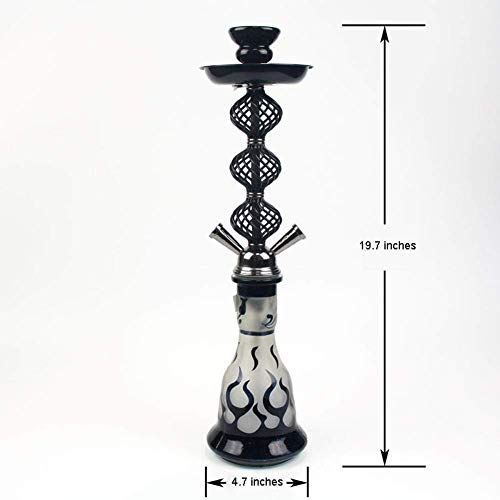BGSFF Shisha, Shisha Komplettset mit Doppelschlauch, Shisha Set 19,7"Aluminiumlegierung Shisha Chimney Head Komplettset – Bild 8