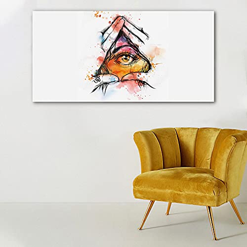 Image sur verre 140x70cm salon eye tattoo art tableau mural