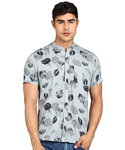 Urbano Fashion Men’s Cotton Half Sleeve Slim Fit Casual Floral Printed Shirt