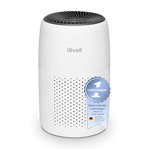 Levoit Luftreiniger Allergiker mit Aromatherapie, HEPA Luftfilter gegen Schimmel, Staub und Tierhaare bis zu 0,  µm für Schlafzimmer, 7 Watt Energiesparend, 3 Geschwindigkeiten, Weiß