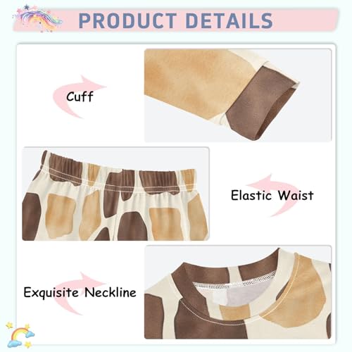 Fustylead Giraffe Skin Cotton Pajamas Set 2 Piece Long Sleeve Pjs Sleepwear4